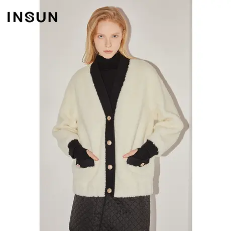 COVER冬季宽松落肩设计轻盈纯羊毛短外套图片