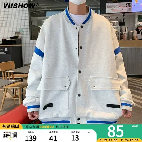 VIISHOW春秋季新款2023棒球服外套男潮牌港风青少年学生帅气夹克商品大图