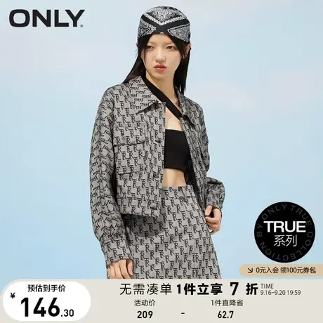 ONLY奥莱夏季潮流字母复古满印老花短款外套女商品大图
