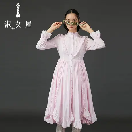 淑女屋官方旗舰店太阳褶艺术连衣裙图片