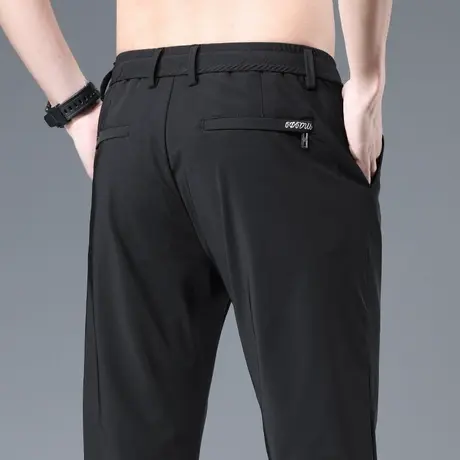 夏装冰丝弹性速干运动男士弹力休闲裤男款夏季薄款商务西裤男裤子商品大图