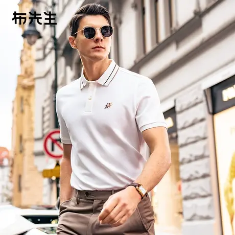 MrBu布先生撞色翻领POLO衫2025春夏新款t恤男透气上衣AT15078断码图片