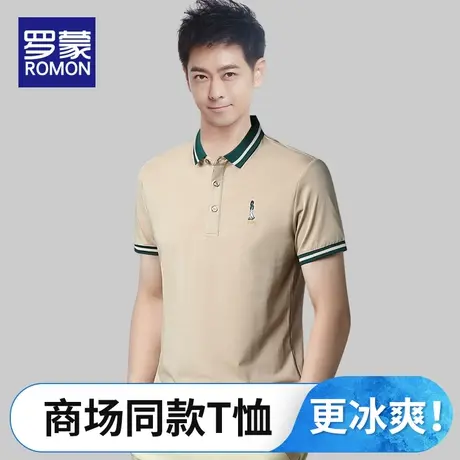 罗蒙plol衫男士短袖夏季薄款有领t恤上衣高端宽松POLO衫潮流男款图片