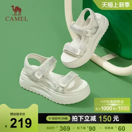 骆驼女鞋2023夏季新款休闲女士凉鞋运动防滑软底海边时尚沙滩鞋商品大图