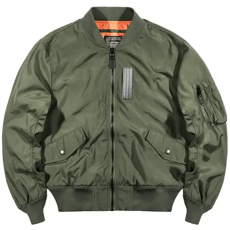 VIP潮牌ma1飞行员夹克男韩版纯色美式棒球服春秋薄款大码工装外套商品大图