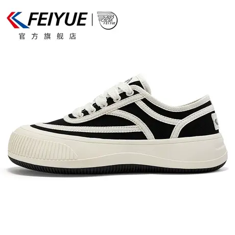 feiyue/飞跃休闲鞋女2023春夏新款低帮厚底饼干鞋百搭帆布鞋962商品大图