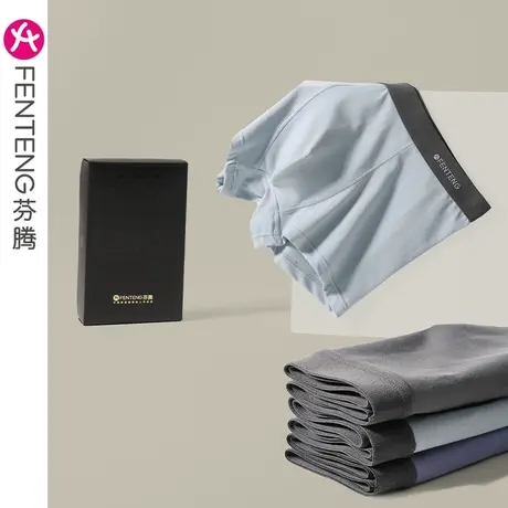 芬腾男士纯棉内裤夏季薄款透气运动青年大码休闲平角裤四角短裤头图片