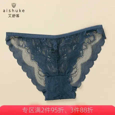艾舒客内裤女蕾丝性感诱惑低腰三角裤衩纯全棉裆短裤头薄款透气图片