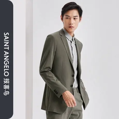 报喜鸟品牌新款男士轻正装商务休闲两粒扣西服上衣修身平驳领西装图片