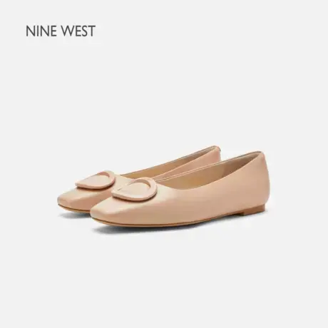 【商场同款】Nine West/玖熙方圆扣平底单鞋2025新款浅口法式女鞋商品大图