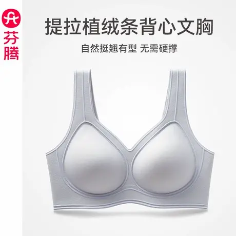 芬腾女士内衣上托聚拢防下垂背心式文胸光面舒适收副乳无钢圈胸罩图片