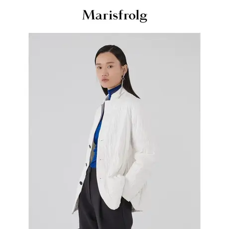 玛丝菲尔白鹅绒女装秋冬新款轻薄短款白色羽绒服商品大图