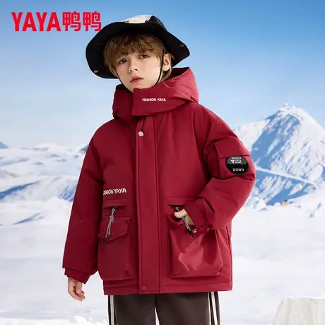 鸭鸭童装儿童羽绒服男女中大童加厚宽松工装羽绒服2024新款商品大图