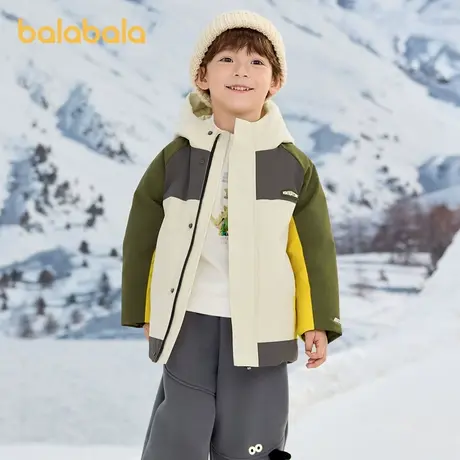 巴拉巴拉童装男童羽绒服2025冬装新款外套拼色户外风商品大图