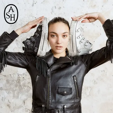 ASH女鞋2023新款RAINBOW系列潮流高帮鞋做旧复古加硫鞋休闲鞋商品大图