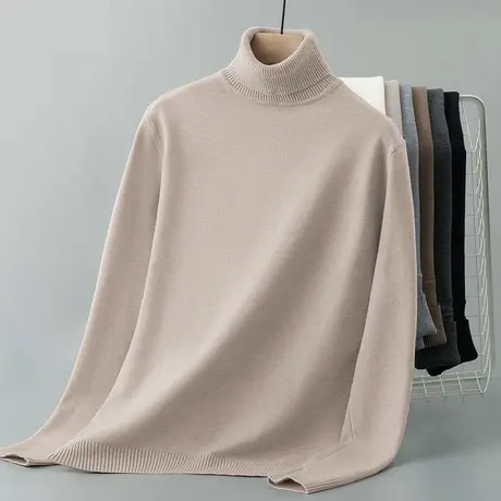 高领毛衣男秋冬针织衫毛线衣保暖内搭打底衫潮流百搭青年纯色毛衫图片