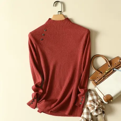 半高领毛衣打底衫女士修身内搭秋冬装2023年新款爆款洋气针织上衣图片