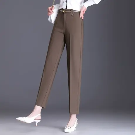 时尚锥形小脚裤女秋季2023新款显瘦高腰小直筒西装裤小个子休闲裤图片