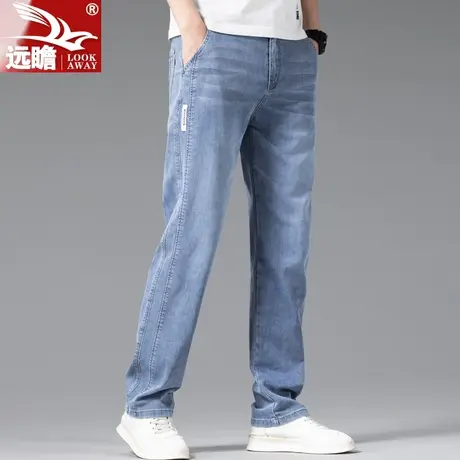 冰丝牛仔裤男夏季薄款宽松直筒长裤潮牌弹力百搭夏天男士休闲裤子商品大图