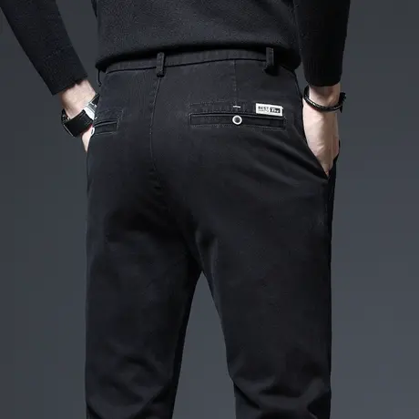 春季休闲长裤男士修身小脚秋冬款商务正装黑色小西裤男裤子春秋款商品大图