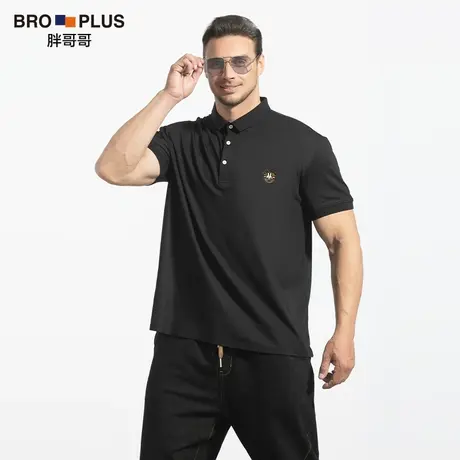 胖哥哥爸爸夏装加肥加大码polo衫男宽松纯棉中年商务男士短袖T恤图片