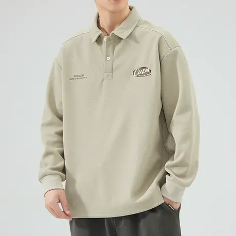 秋季半开衫翻领衬衣外套春秋款男士高端潮牌长袖卫衣男装早秋上衣图片