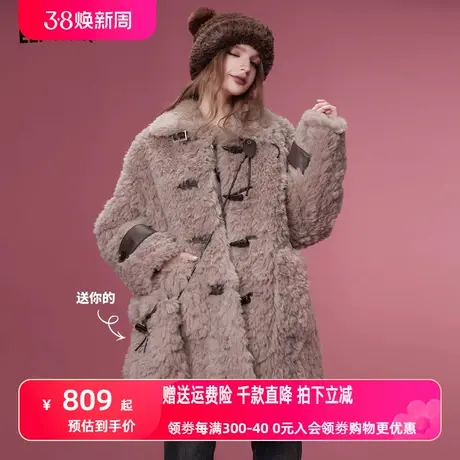 妖精的口袋【送包包】美拉德中长款毛呢外套女2023冬季新款呢大衣图片