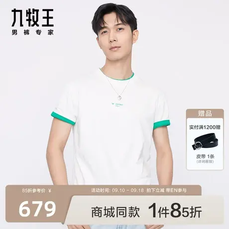 [商场同款]九牧王男装HT2C20919短袖T恤23年夏季新款时尚青年男EN图片