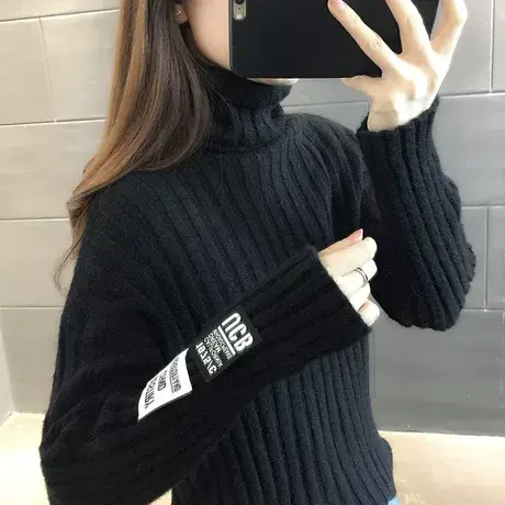 毛衣女装2023年新款秋冬季秋款秋装宽松高领女士毛衣服外穿打底衫商品大图