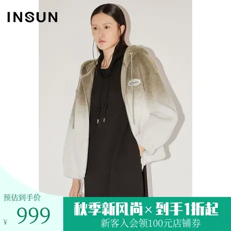 [自然环保]恩裳COVER冬2022100%羊毛机织羊剪绒保暖轻盈外套图片