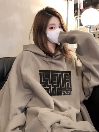 美式复古连帽卫衣女秋冬新款oversize宽松慵懒风潮牌小众高街外套图片