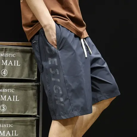 轻薄冰丝短裤男夏季潮牌5分休闲宽松大码2023新款裤子男士五分裤商品大图