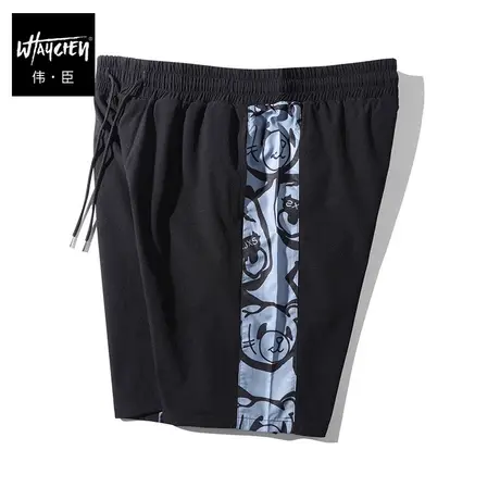 伟臣潮牌大码男装夏季新品休闲短裤胖子加肥加大冰丝透气五分裤男商品大图