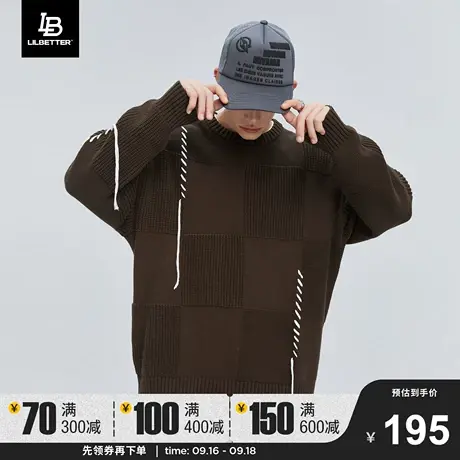 LiLbetter毛衣男新款潮流线衣宽松hiphop上衣设计感针织衫外套潮商品大图