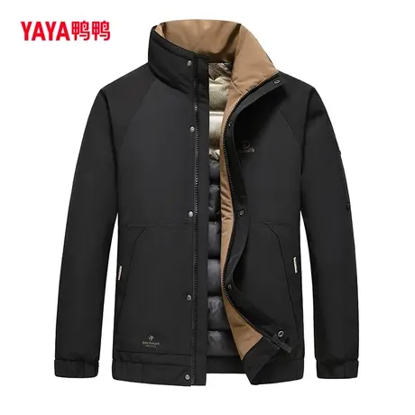 鸭鸭羽绒服男2023年秋季新款短款立领面包服加厚保暖外套W图片