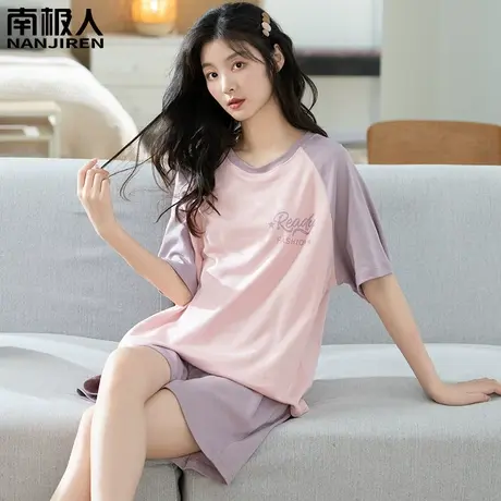 睡衣女夏季女款2024新款夏款 纯棉 女士短袖春秋款秀美家居服夏天图片