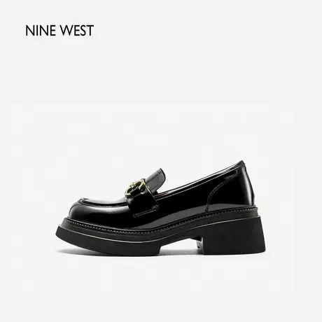 【好物体验专享】Nine West/玖熙厚底英伦风2024年春新款乐福鞋女图片