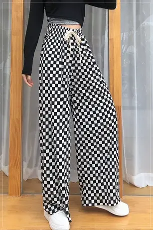 冰丝运动裤女春秋宽松直筒阔腿裤2023年新款高腰休闲垂感裤子夏季商品大图