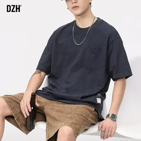 男士纯棉短袖T恤男夏季潮牌潮流五分袖简约百搭体恤2023新款上衣商品大图