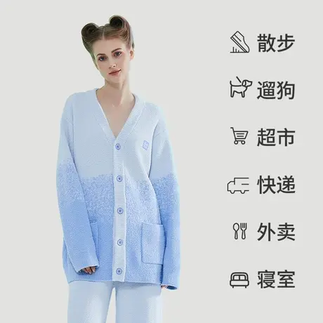 MiiOW/猫人睡衣套装连帽男女同款秋冬季家居服可外穿半边绒升级图片