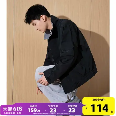 唐狮秋季新款外套男休闲净色拼接立领户外工装冲锋少年男士外套潮图片