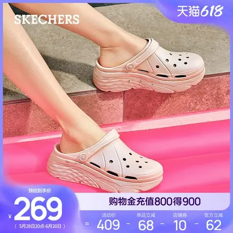 Skechers斯凯奇夏女鞋厚底细闪洞洞鞋踩屎感外穿凉鞋软底舒适透气商品大图