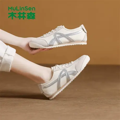 木林森旗舰女款德训鞋2025夏季新款软底轻便休闲鞋平底女鞋阿甘鞋图片
