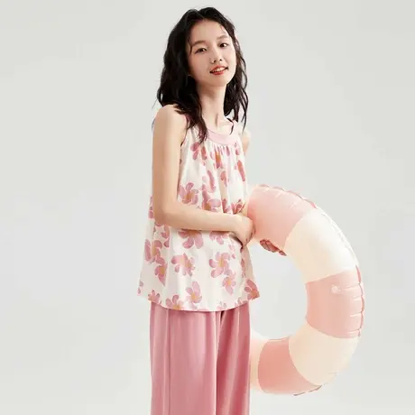 顶瓜瓜睡衣女款2025新款夏款顶呱呱甜美印花女士无袖家居服套装商品大图