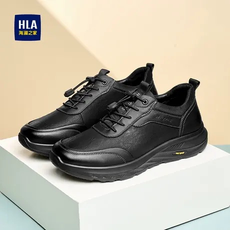 HLA/海澜之家男鞋新款夏季时尚质感免系带休闲鞋商务通勤中年百搭商品大图