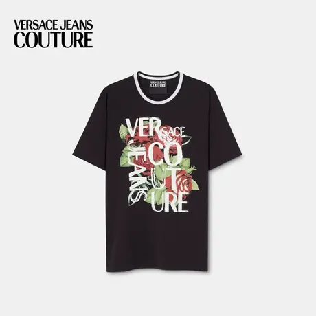 【限时优惠】VERSACE JEANS COUTURE 男士印花T恤棉质短袖上衣商品大图