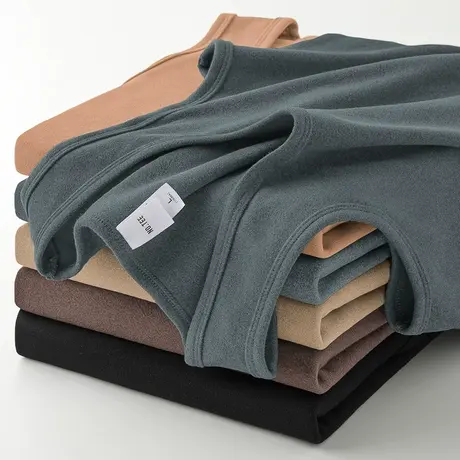 300g重磅男士背心秋冬季保暖德绒打底无袖t恤双面绒运动坎肩吊带商品大图