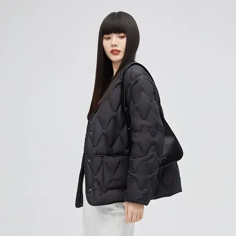 艾莱依轻薄羽绒服女短款冬新款潮鸭绒修身显瘦时尚气质反季外套女图片