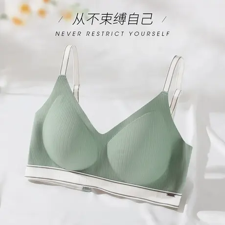 伊丝艾拉无钢圈文胸 春夏新款软支撑内衣女薄款光面聚拢大胸显小图片