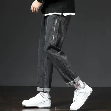 春季男士牛仔裤直筒宽松老爹裤子长裤青少年学生春秋款秋冬款冬季商品大图